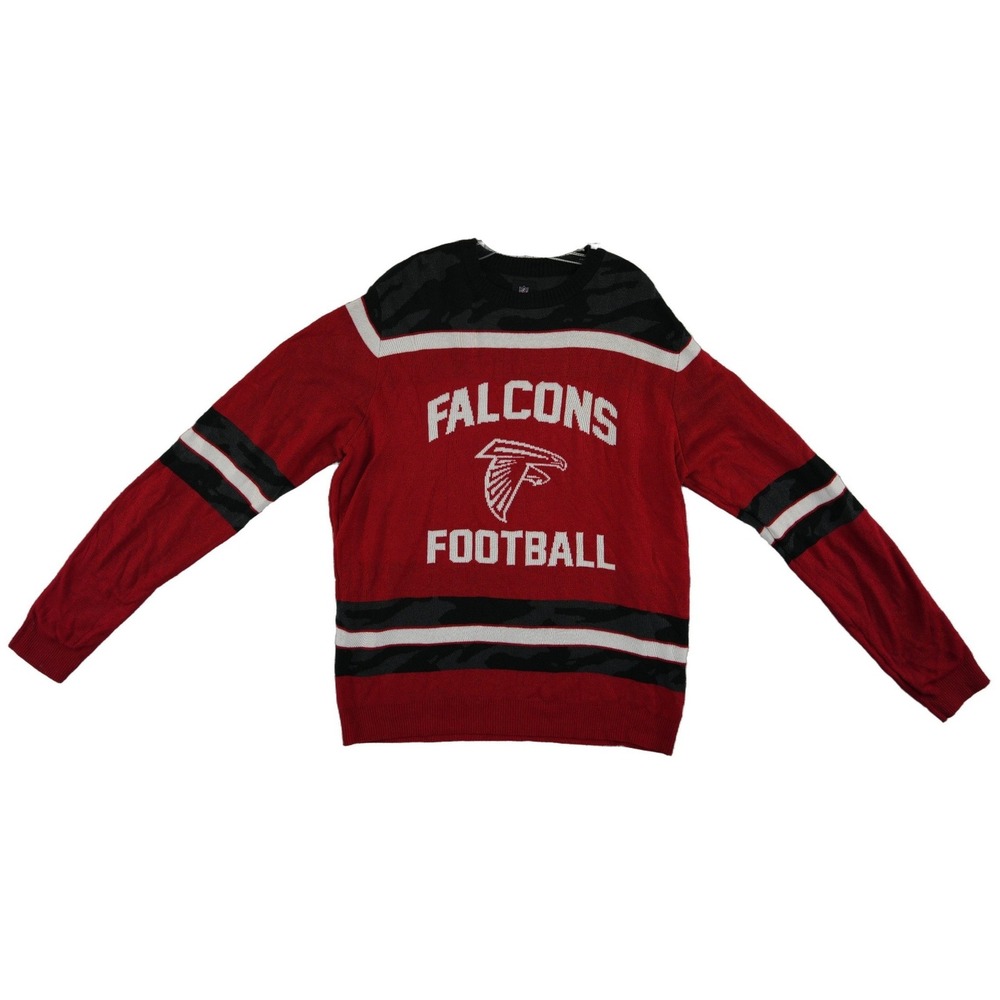 NFL Team Apparel Atlanta‎ Falcons Football Sweater Men's Size XL Red Camo Stripe